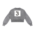 Mineral Wash Balloon Sleeve Cropped Sweater