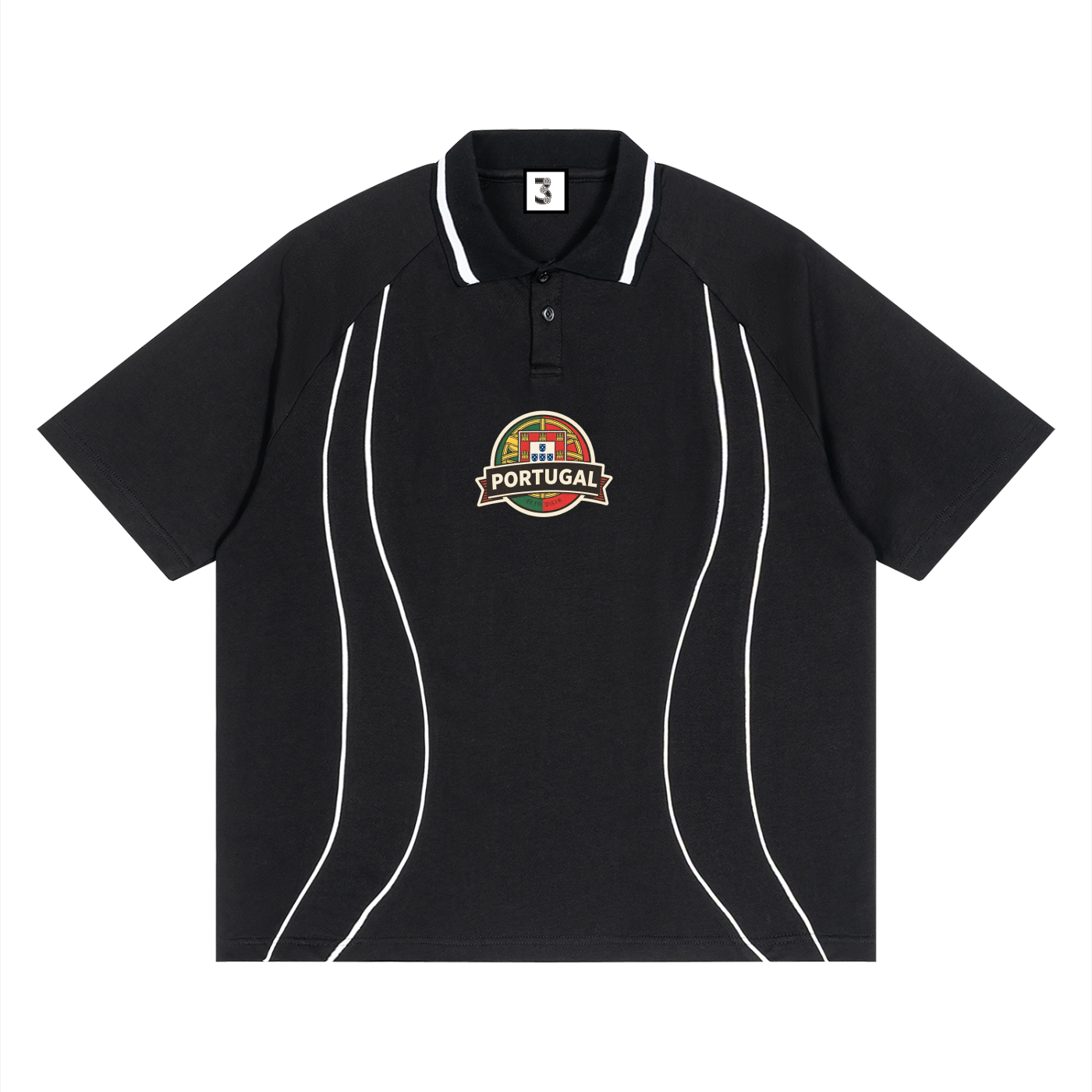 Unisex Raglan Piping Polo Shirt