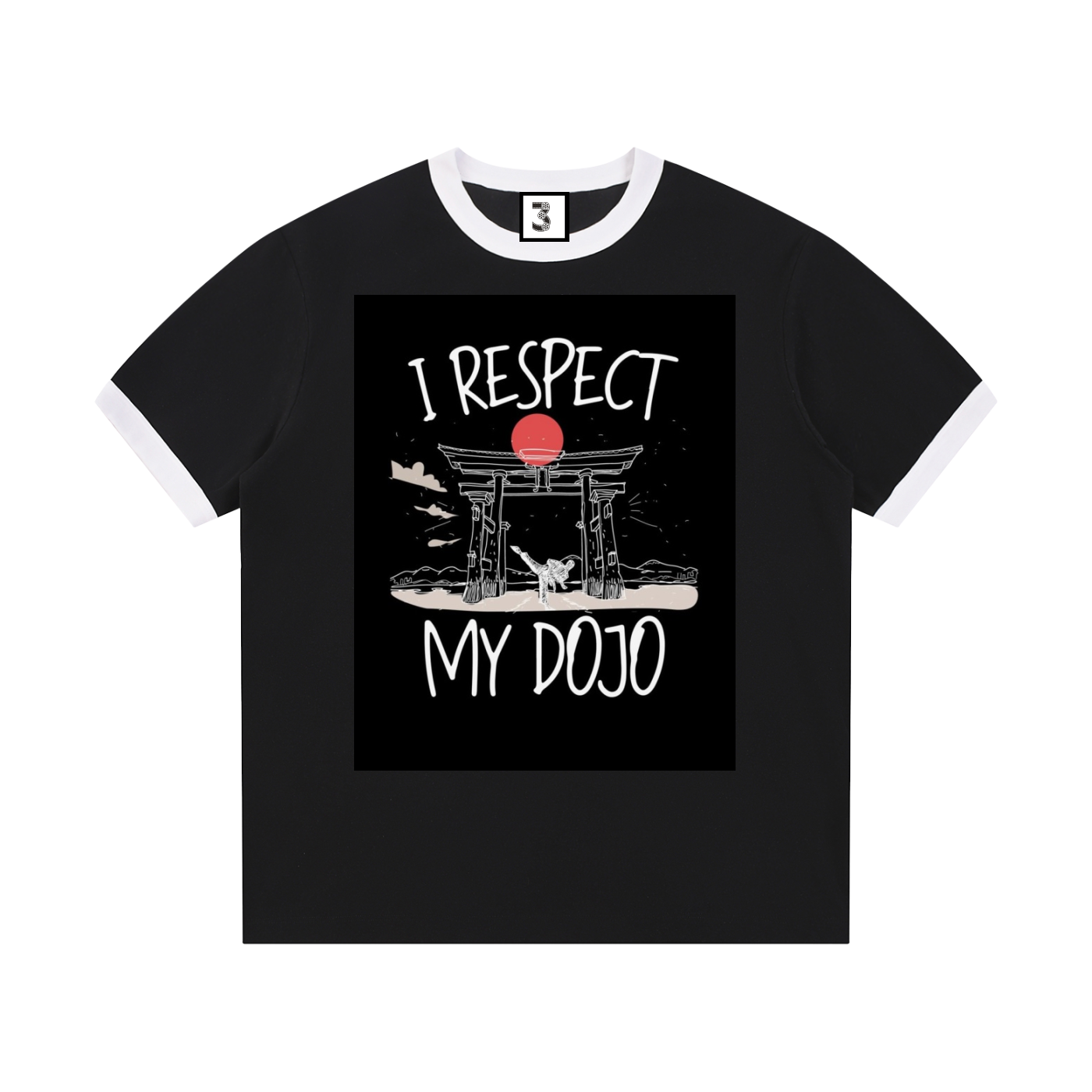Contrast Edge Ribbed Crewneck T-Shirt
