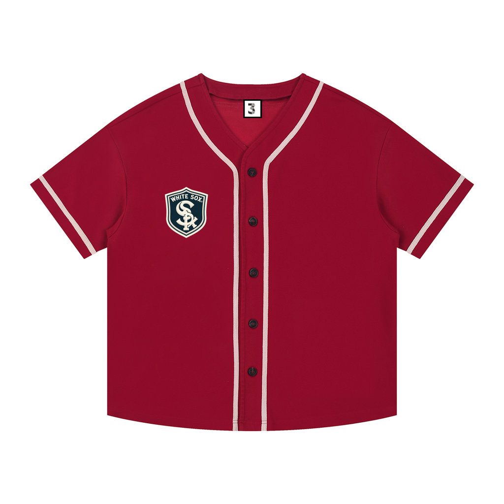 Contrast Piped Button-Up Jersey