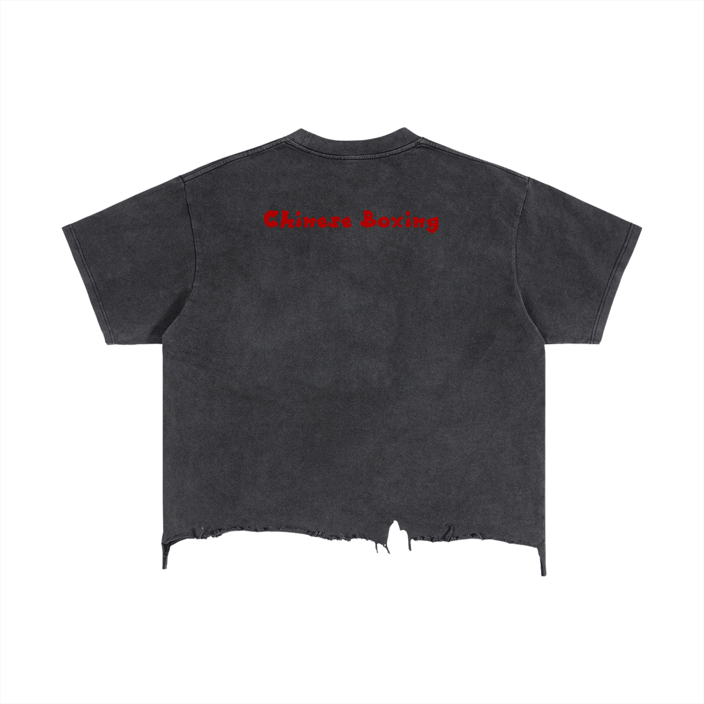 Vintage Wash Boxy Distressed Hem T-Shirt
