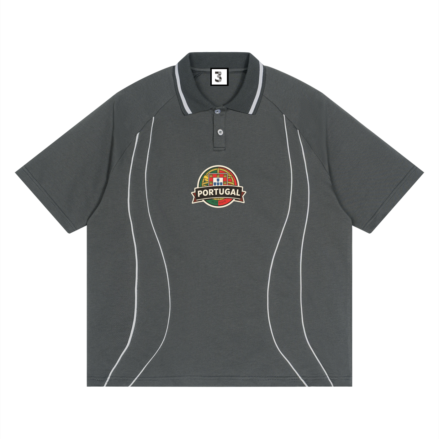 Unisex Raglan Piping Polo Shirt
