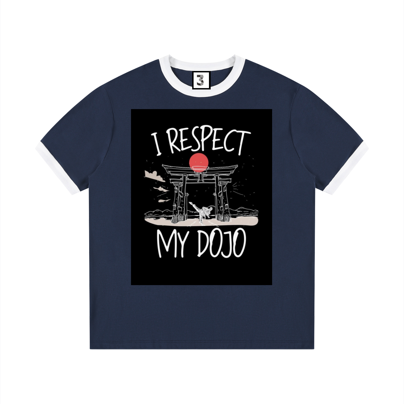 Contrast Edge Ribbed Crewneck T-Shirt