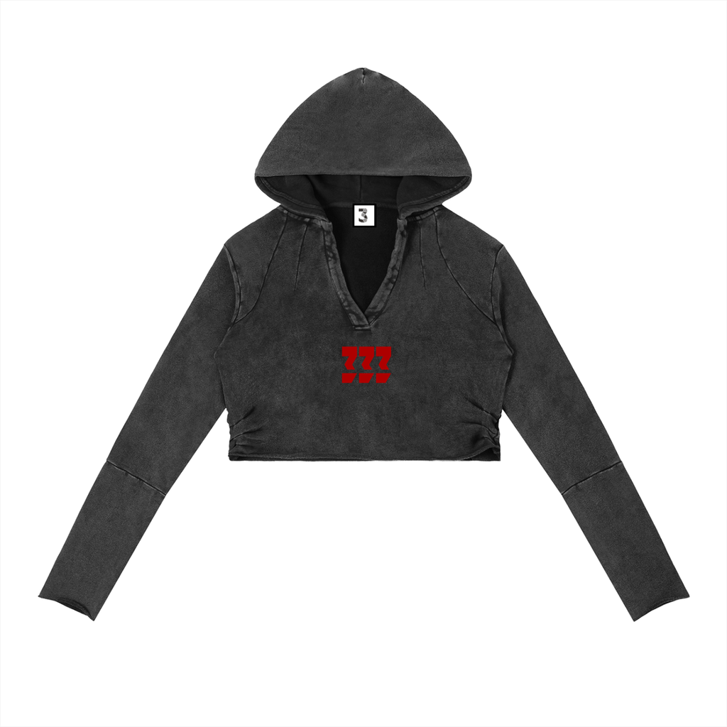 Vintage Washed Raw Edge Hoodie