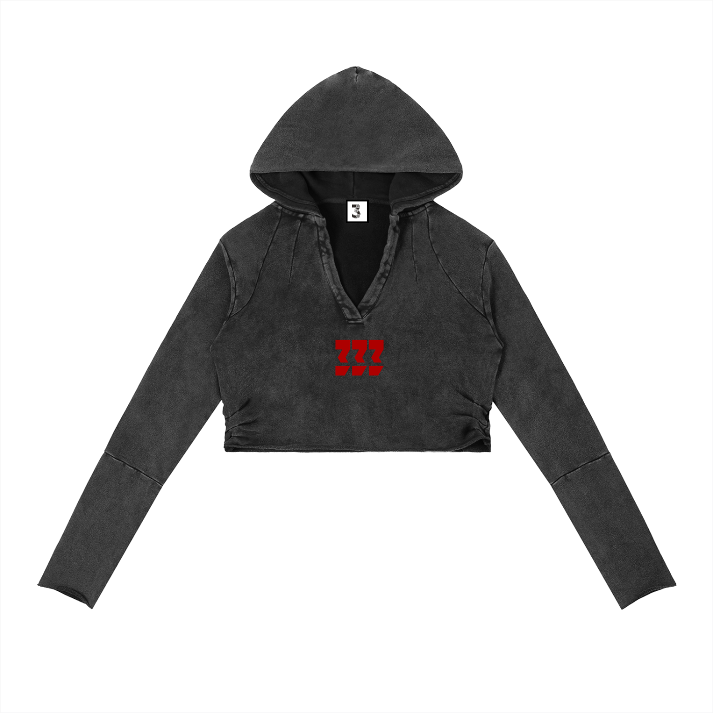 Vintage Washed Raw Edge Hoodie