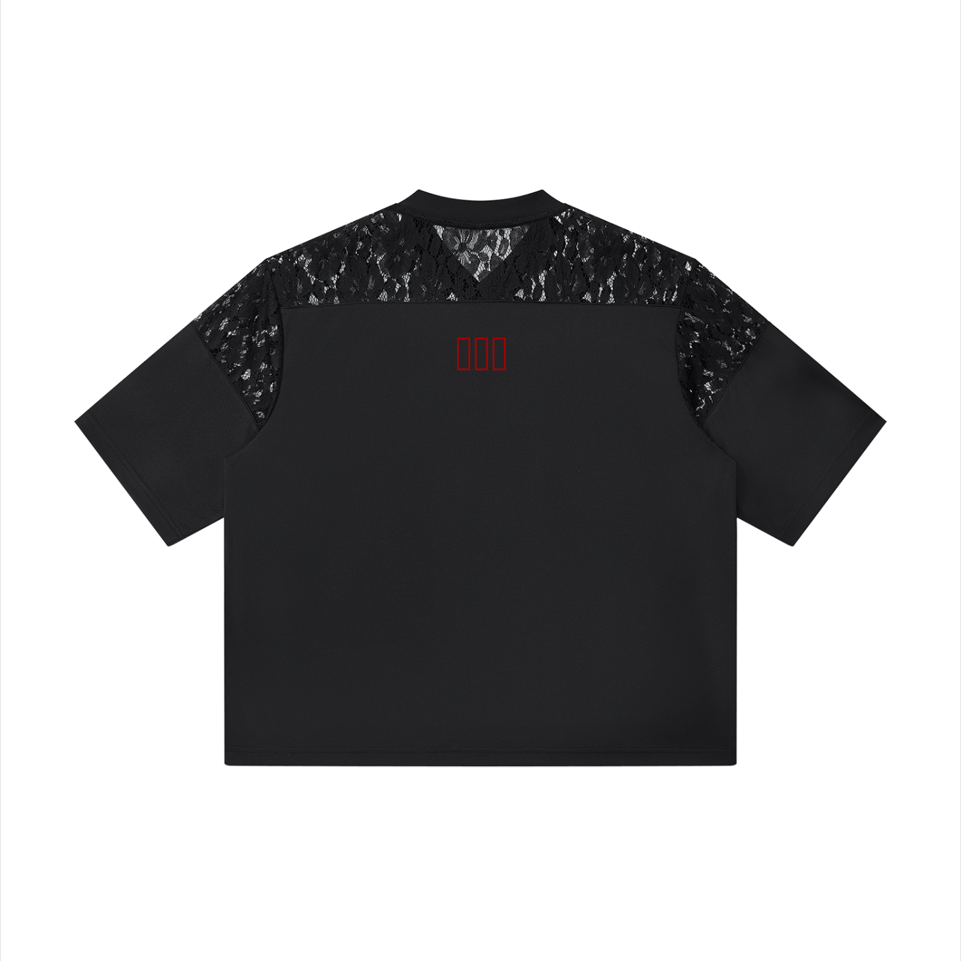 Unisex Lace Paneling V-Neck T-Shirt