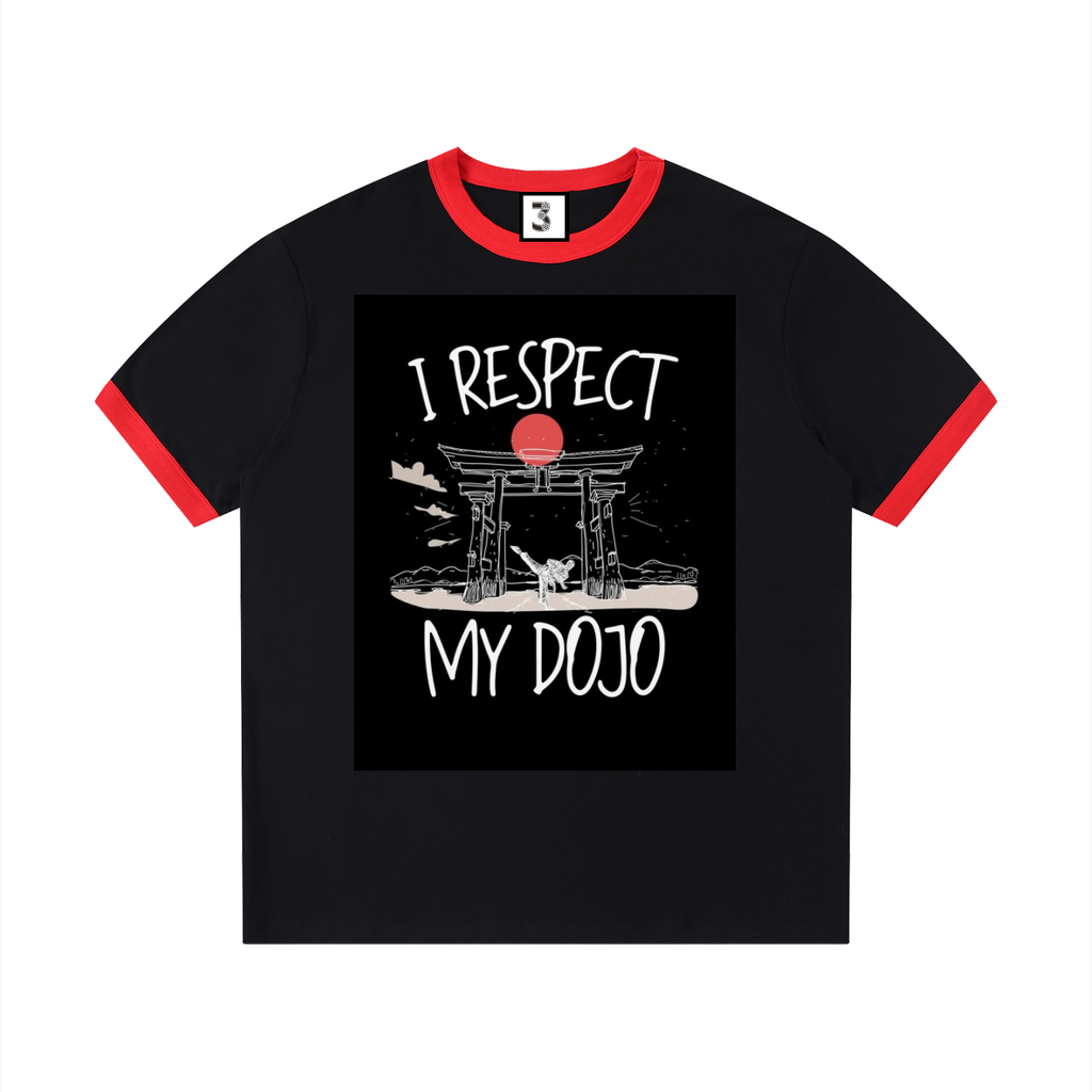 Contrast Edge Ribbed Crewneck T-Shirt