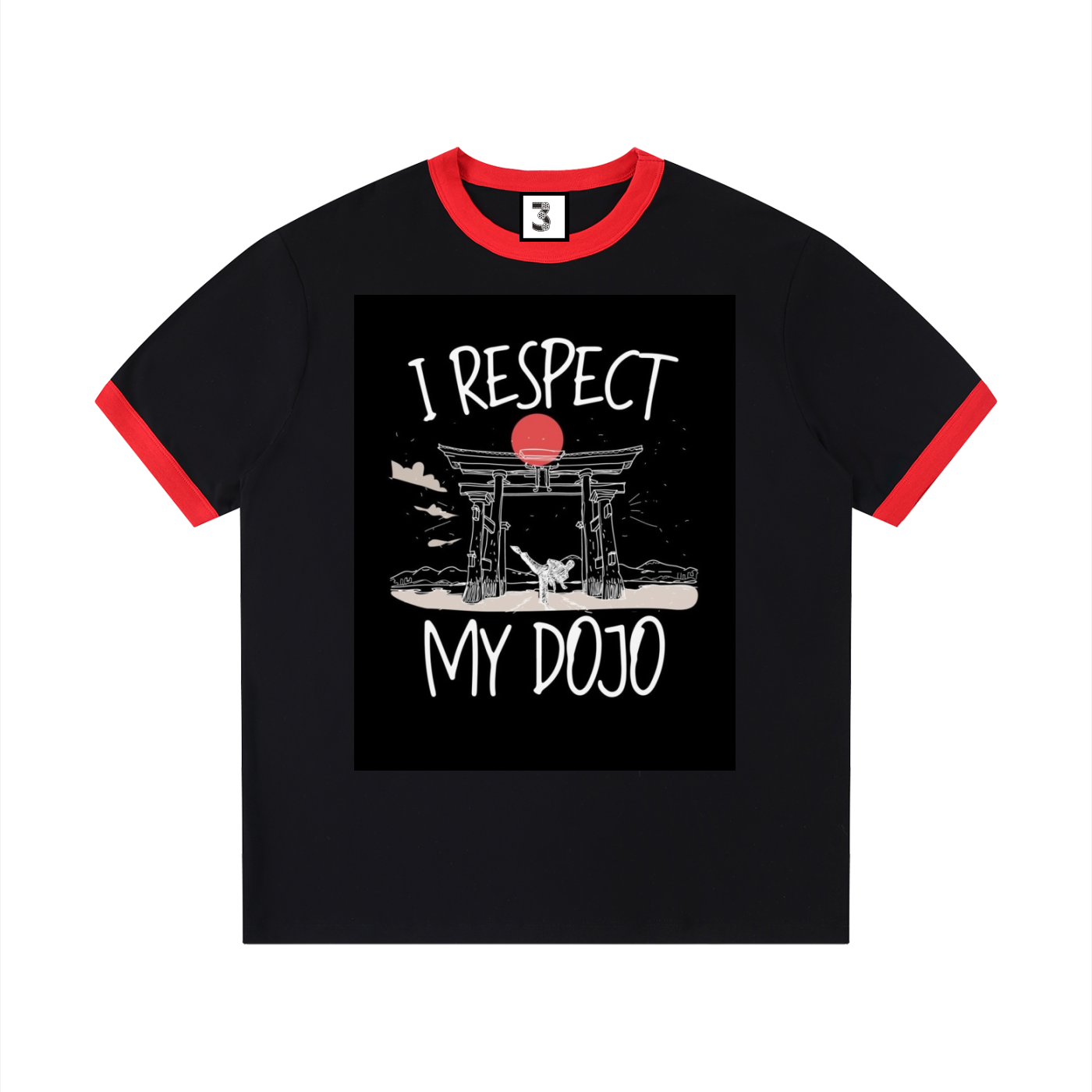 Contrast Edge Ribbed Crewneck T-Shirt