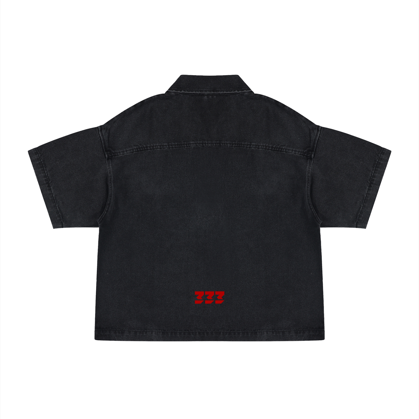 Unisex Vintage Wash Boxy Quarter-Zip Denim Shirt