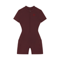Women's Quarter-Zip Short Sleeve Romper
