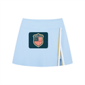 Women's A-Line Contrast Panel Slit Skirt