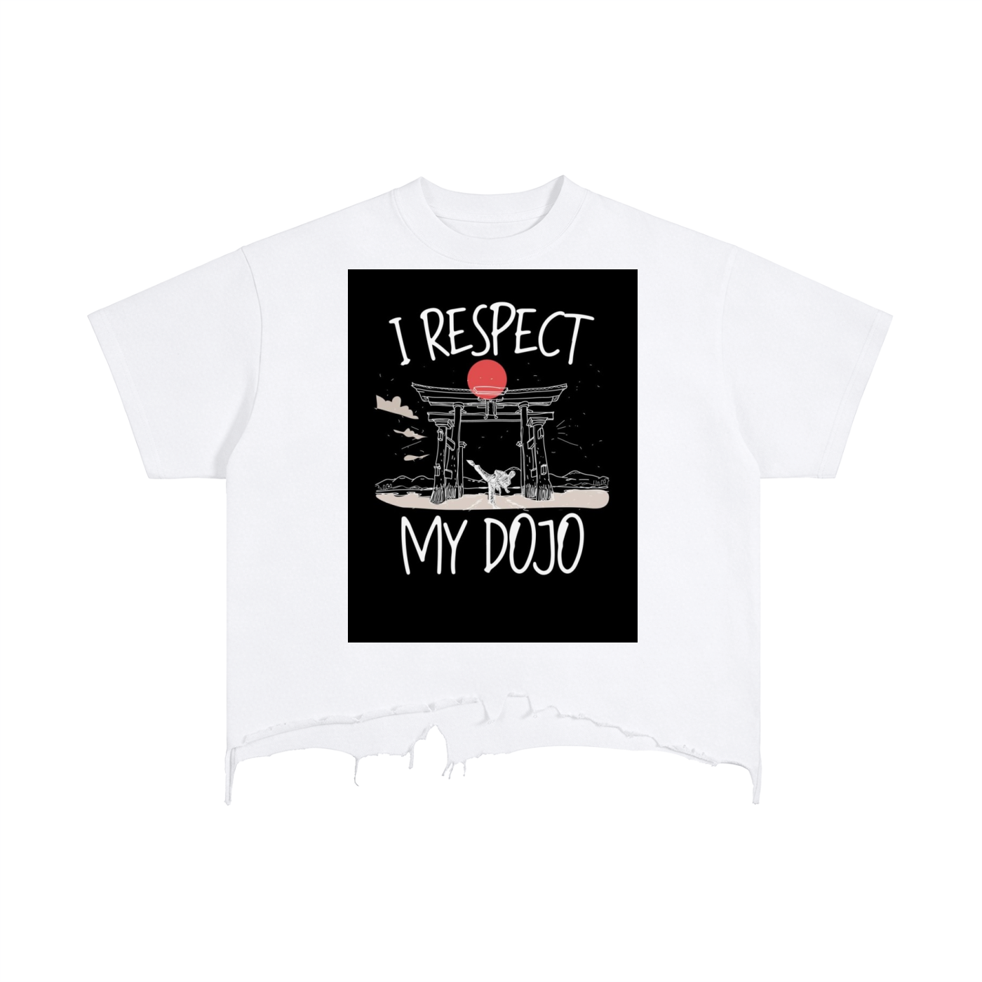 Vintage Wash Boxy Distressed Hem T-Shirt