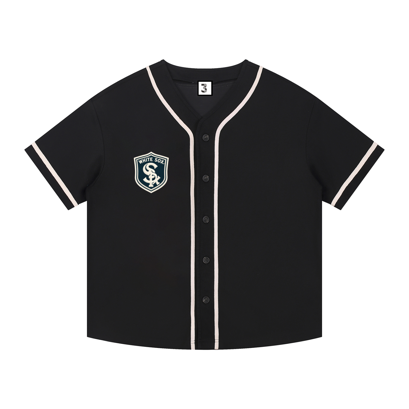 Contrast Piped Button-Up Jersey