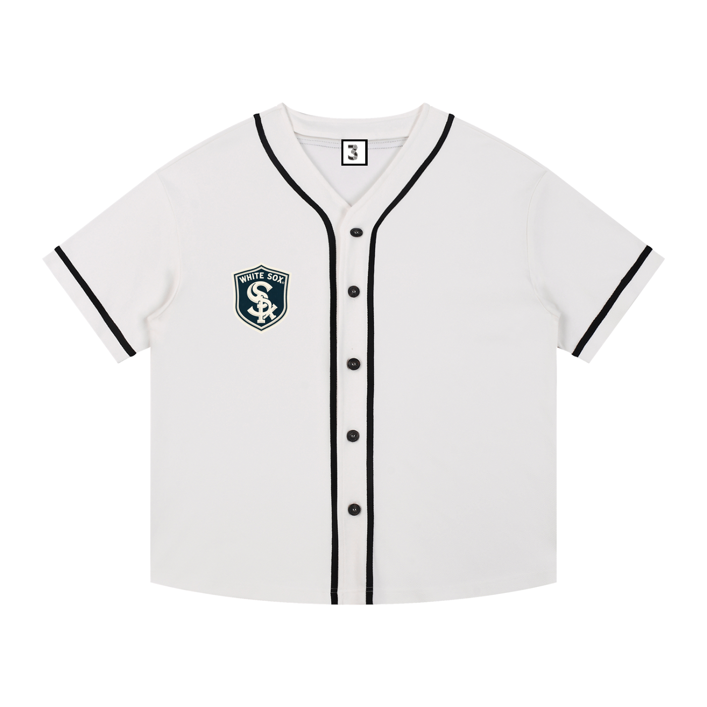 Contrast Piped Button-Up Jersey