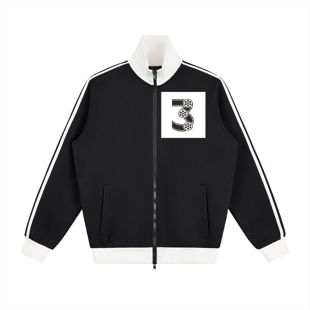 Contrast Side Stripe Fleece Track Jacket