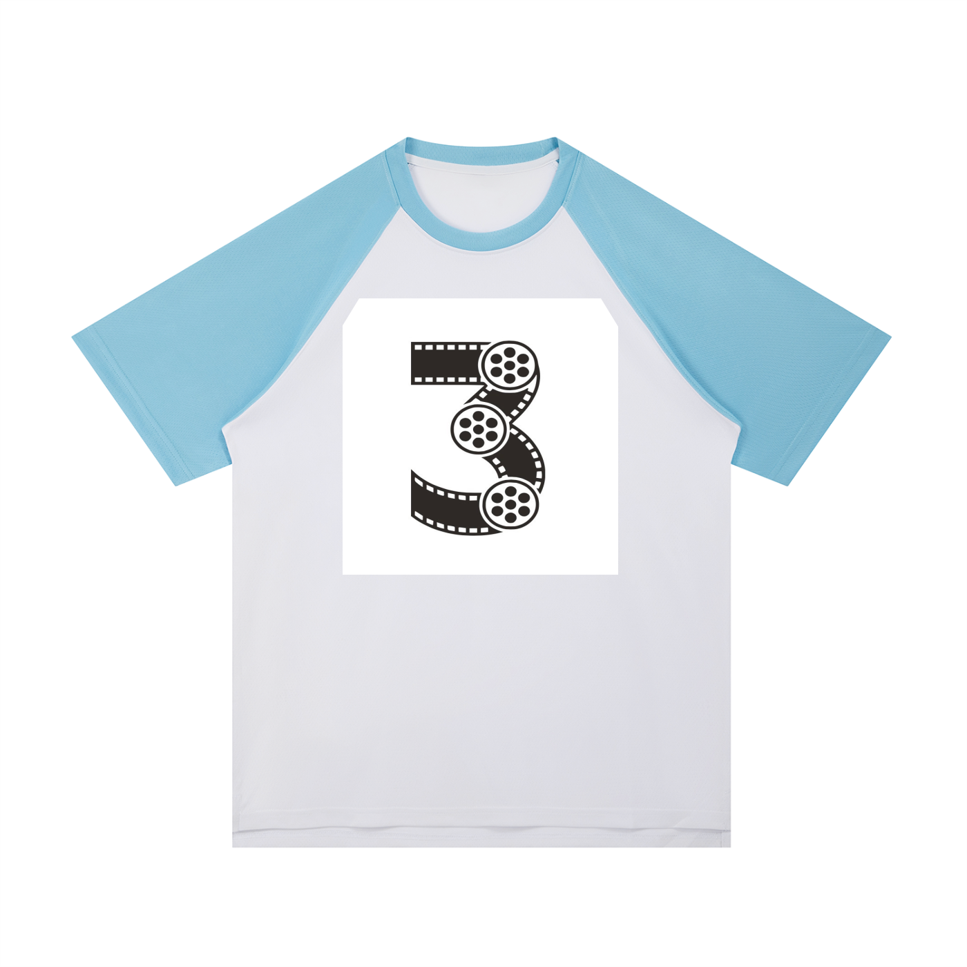 Contrast Raglan Sleeve Mesh T-Shirt