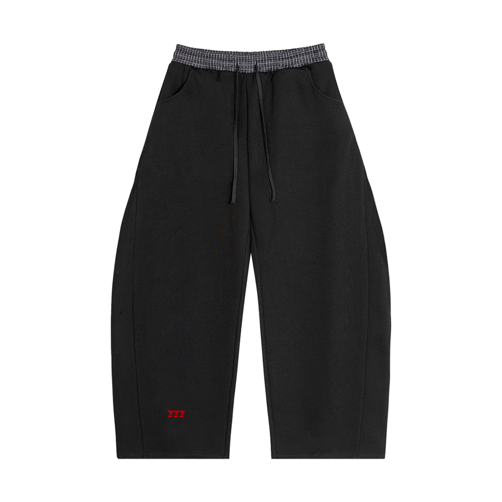 Plaid Waistband Barrel Sweatpants