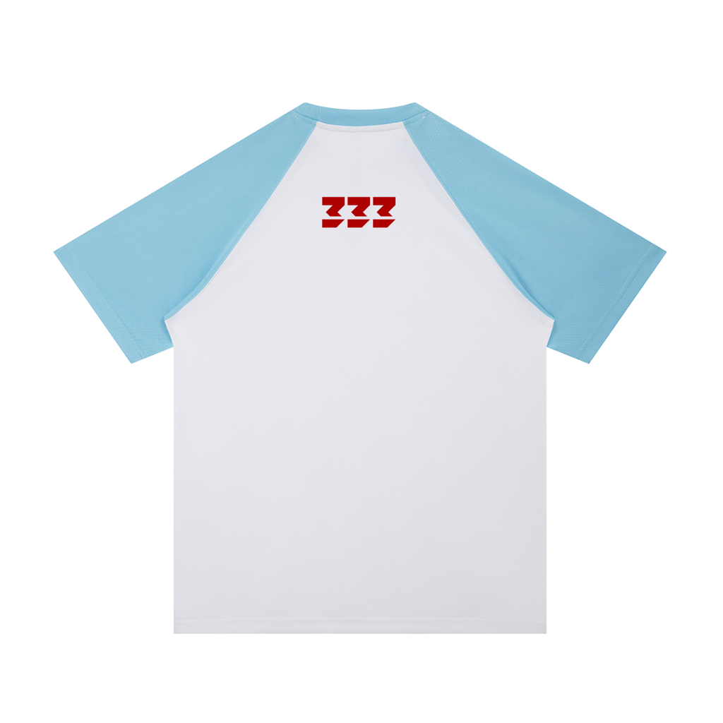 Contrast Raglan Sleeve Mesh T-Shirt