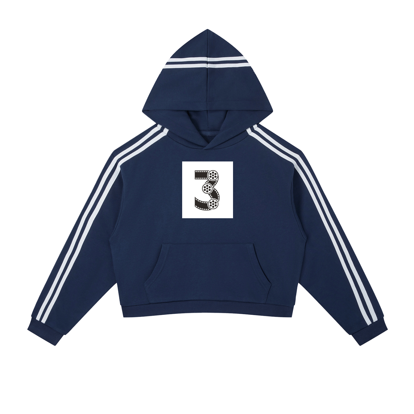 Contrast Side Stripe Cropped Hoodie