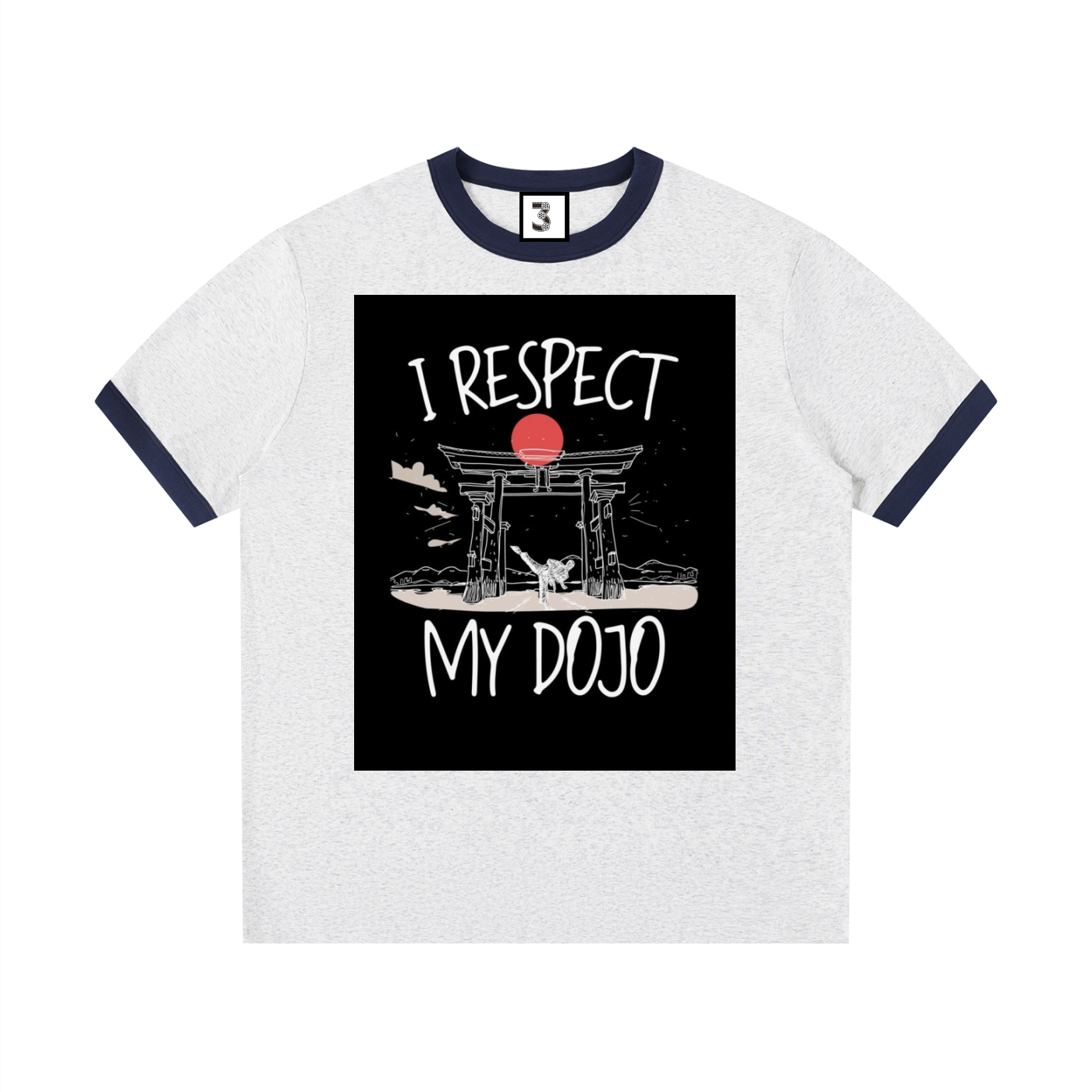 Contrast Edge Ribbed Crewneck T-Shirt