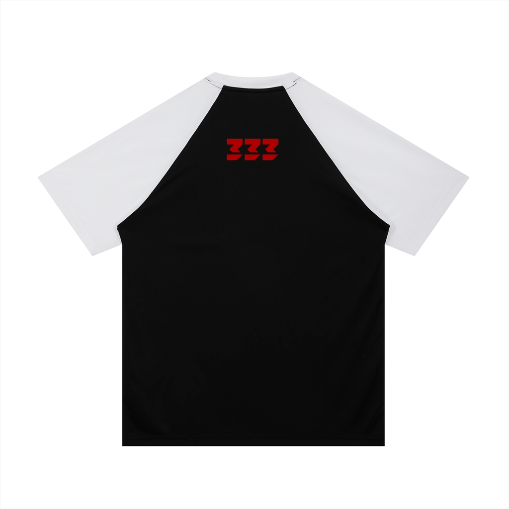 Contrast Raglan Sleeve Mesh T-Shirt
