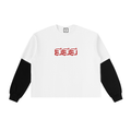 Layered Contrast Sleeve Cotton T-Shirt
