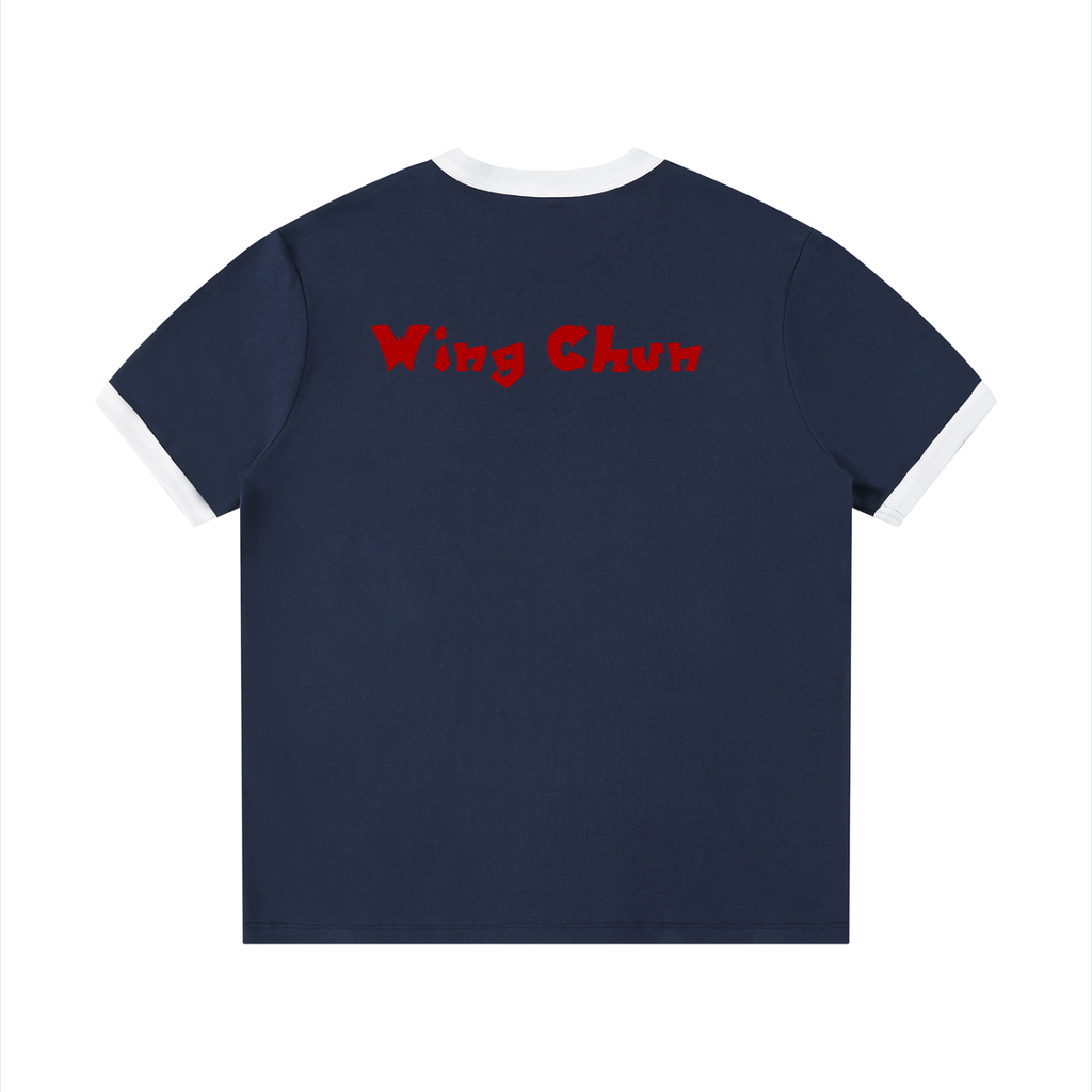 Contrast Edge Ribbed Crewneck T-Shirt