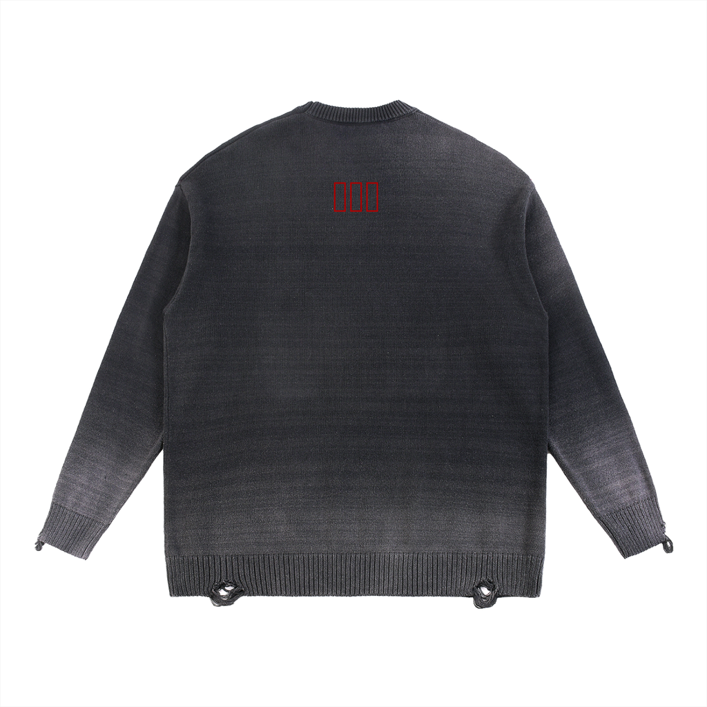 Sun Fade Distressed Ripped Crewneck sweater