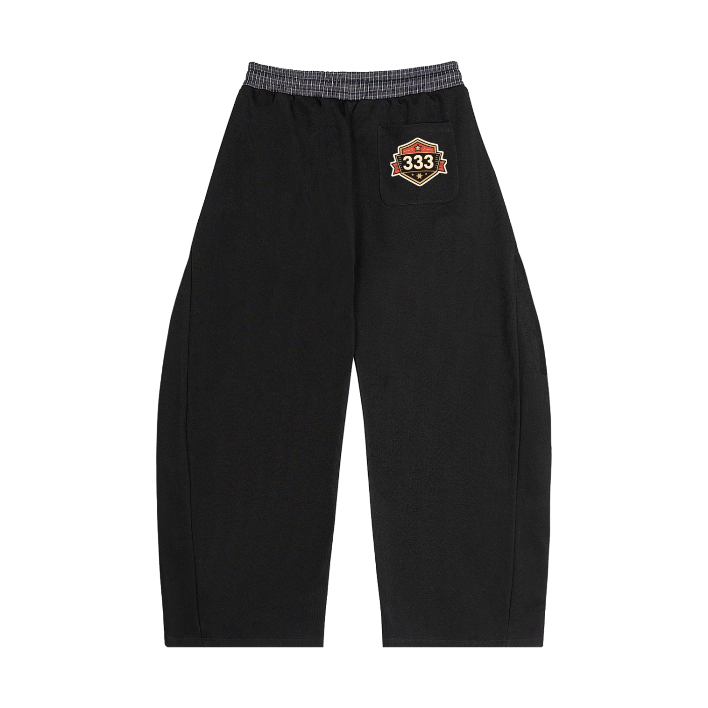 Plaid Waistband Barrel Sweatpants