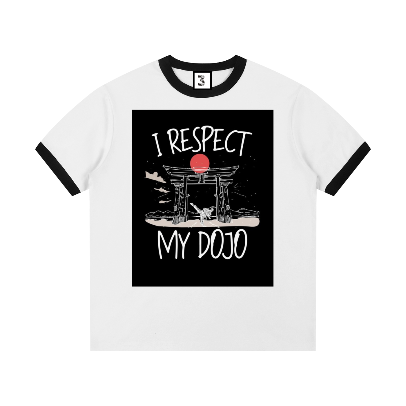 Contrast Edge Ribbed Crewneck T-Shirt