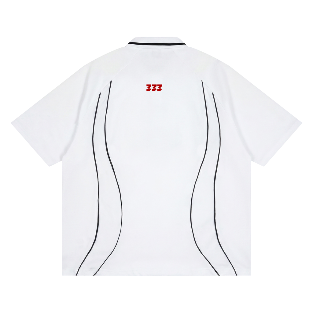 Unisex Raglan Piping Polo Shirt
