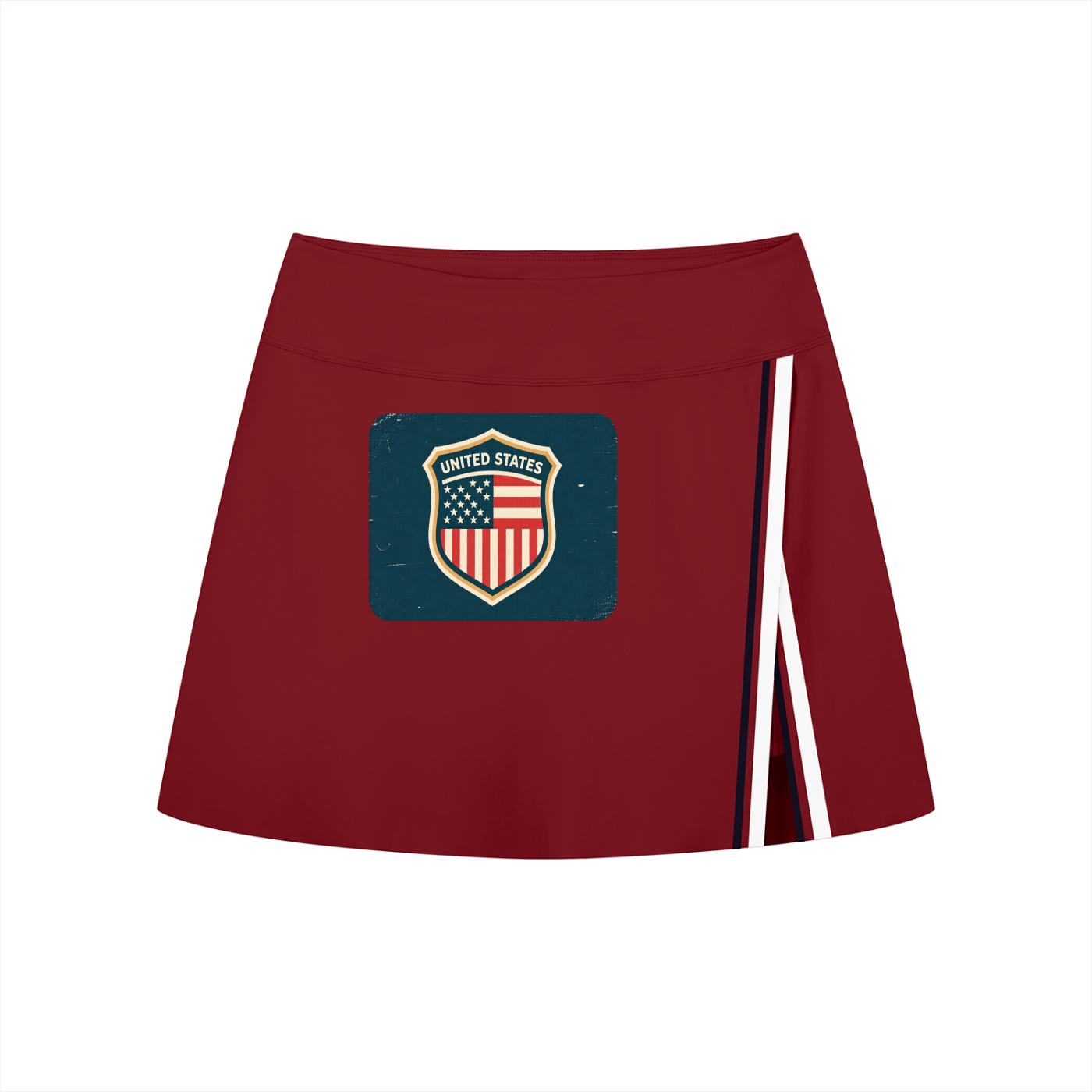 Women's A-Line Contrast Panel Slit Skirt