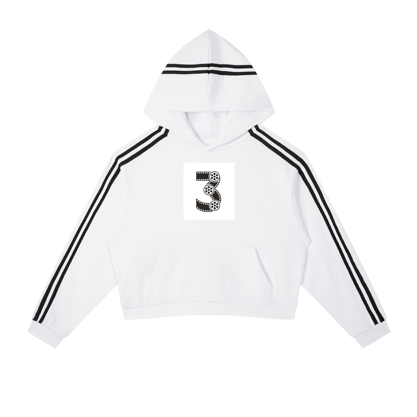Contrast Side Stripe Cropped Hoodie