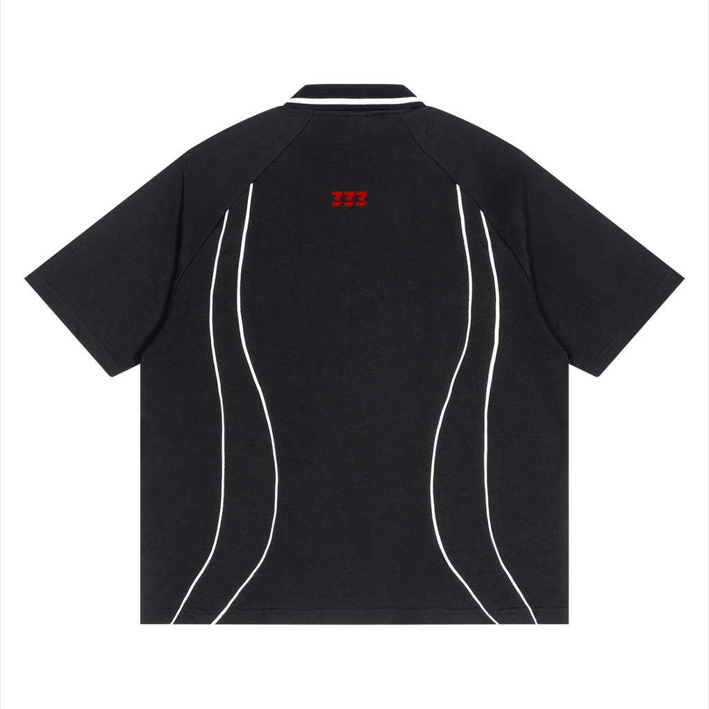 Unisex Raglan Piping Polo Shirt