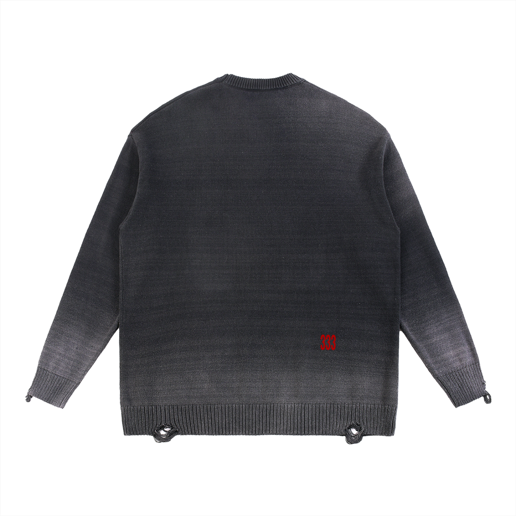 Sun Fade Distressed Ripped Crewneck sweater